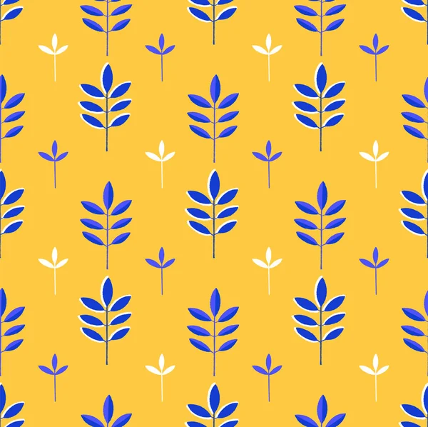 Patrón sin costura abstracto de hojas minimalistas en colores vibrantes — Vector de stock