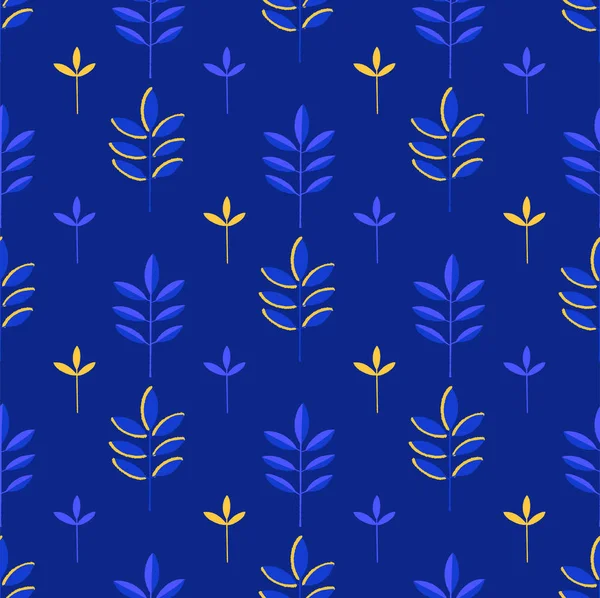 Patrón sin costura abstracto de hojas minimalistas en colores vibrantes — Vector de stock