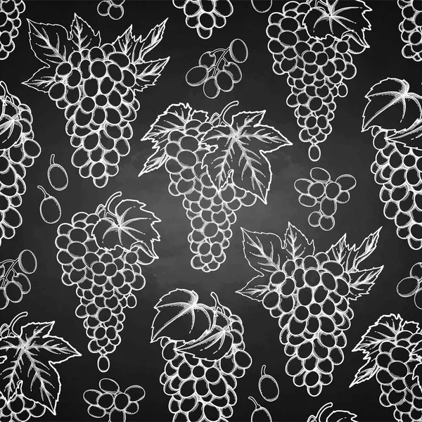 Grafische naadloze patroon vector druiven trossen — Stockvector