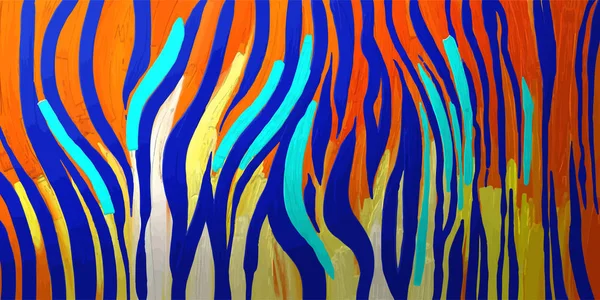 Textura de piel de tigre gráfica abstracta en colores brillantes . — Vector de stock