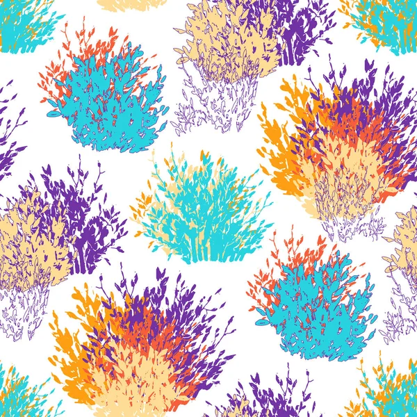 Abstract graphic seamless pattern of bushes — Διανυσματικό Αρχείο