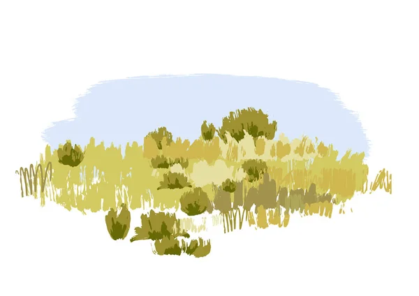 Vista gráfica abstracta de la estepa en colores tranquilos — Vector de stock