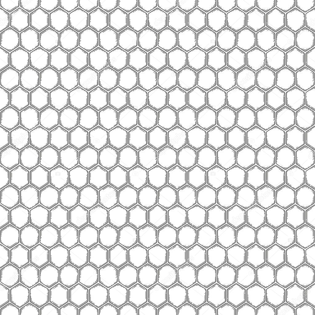 Graphic seamless pattern of honeycomb. Vector repeated  design