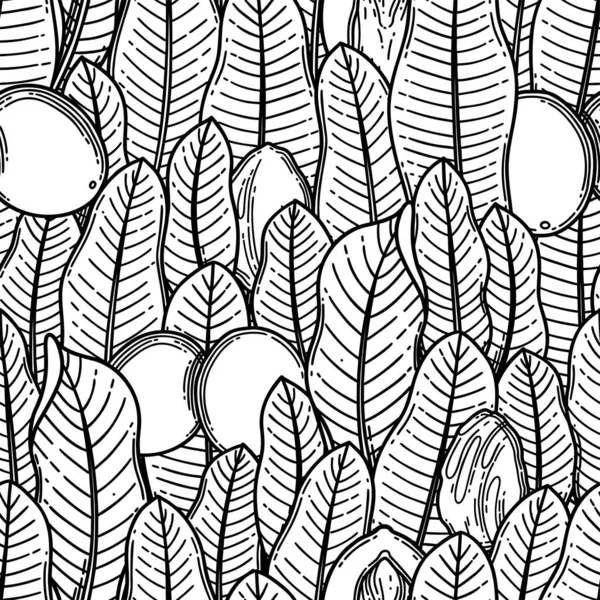 Seamless pattern of graphic shea plants. Vector design — Stock Vector