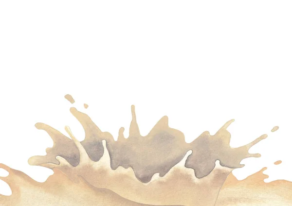 Watercolor respingo de leite isolado no fundo branco — Fotografia de Stock