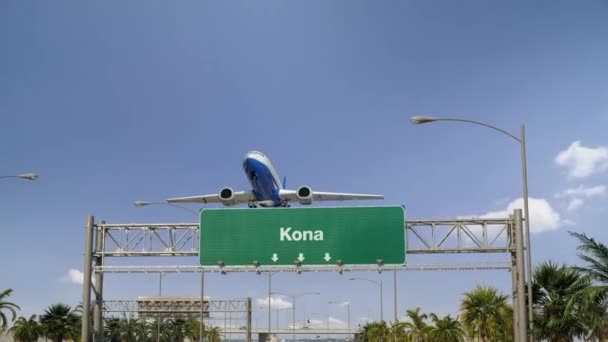 Avião decolagem Kona — Vídeo de Stock