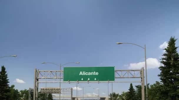 Aereo atterraggio Alicante — Video Stock