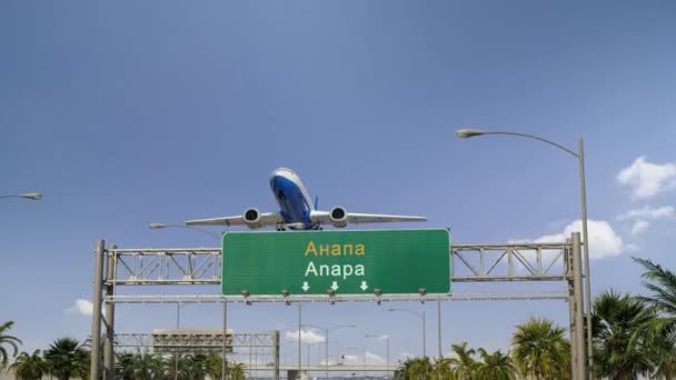 Avião decolagem Anapa — Vídeo de Stock