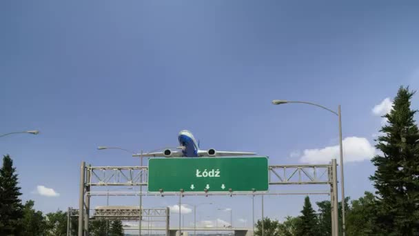 Avião decolagem Lodz.polish — Vídeo de Stock