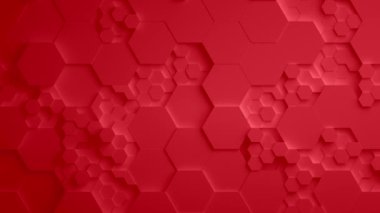 Kırmızı soyut altıgen geometrik yüzey sorunsuz döngü 4k Uhd