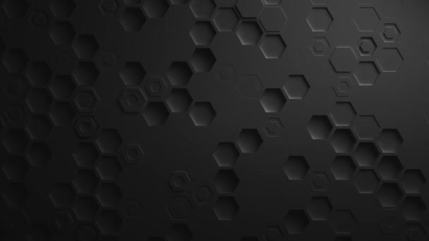 Schwarze abstrakte Sechseck geometrische Oberfläche Seamless Loop 4k Uhd — Stockvideo