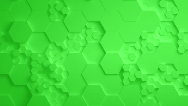 Зеленый абстрактный шестиугольника геометрической поверхности бесшовной петли 4k Uhd — стоковое видео