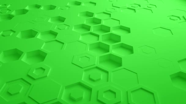 Hexagone abstrait vert boucle parfaite Surface géométrique 4k Uhd. Vue de face — Video