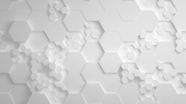 Beyaz soyut altıgen geometrik yüzey sorunsuz döngü 4k Uhd
