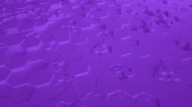 Yukarı ve aşağı hareket ve yerinden altıgenler yapısını. 3D render