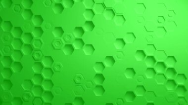 Yeşil altıgen soyut geometrik yüzey sorunsuz döngü 4k Uhd