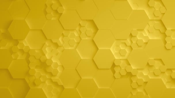 Hexagone abstraite jaune boucle parfaite Surface géométrique 4k Uhd — Video