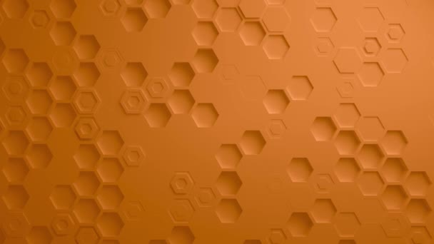 Оранжевый абстрактный шестиугольника геометрической поверхности бесшовной петли 4k Uhd — стоковое видео