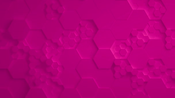 Розовый абстрактный шестиугольника геометрической поверхности бесшовной петли 4k Uhd — стоковое видео