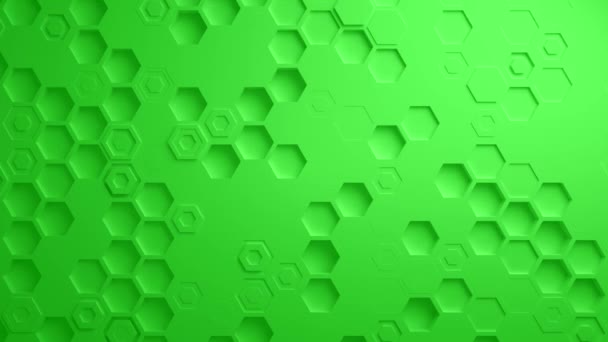 Verde hexágono abstracta geométrica superficial Seamless Loop 4k Uhd — Vídeo de stock