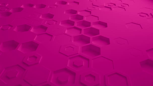 Розовый абстрактный шестиугольника Uhd геометрической поверхности бесшовной петли 4k. Вид спереди — стоковое видео