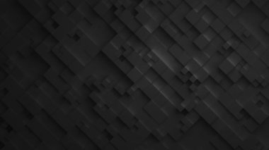 Siyah geometrik Square duvar arka plan sallayarak. Sorunsuz döngü 4k Uhd