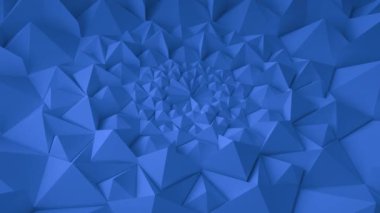 Mavi geometrik üçgen duvar arka plan sallayarak. Sorunsuz döngü 4k Uhd