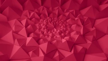 Kırmızı Fuşya geometrik üçgen Wall arka plan sallayarak. Sorunsuz döngü 4k Uhd