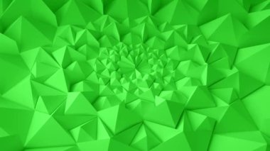 Yeşil geometrik üçgen duvar arka plan sallayarak. Sorunsuz döngü 4k Uhd