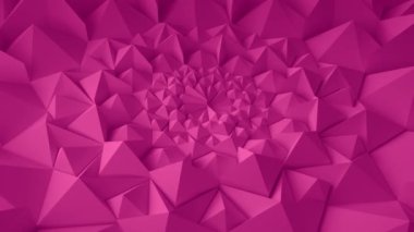 Pembe geometrik üçgen duvar arka plan sallayarak. Sorunsuz döngü 4k Uhd