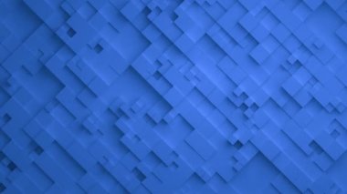 Blue geometrik Square duvar arka plan sallayarak. Sorunsuz döngü 4k Uhd