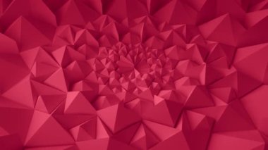 Kırmızı Fuşya geometrik üçgen Wall arka plan sallayarak. Sorunsuz döngü 4k Uhd