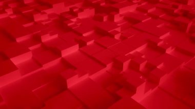 Kırmızı geometrik Square duvar arka plan sallayarak. Sorunsuz döngü 4k Uhd