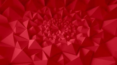 Kırmızı geometrik üçgen duvar arka plan sallayarak. Sorunsuz döngü 4k Uhd