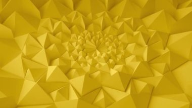 Sarı geometrik üçgen duvar arka plan sallayarak. Sorunsuz döngü 4k Uhd
