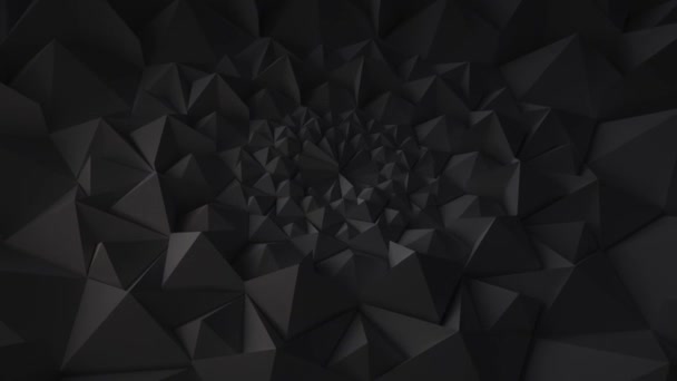 블랙 기하학적 인 삼각형 벽 배경 흔들며입니다. 원활한 루프 4k Uhd — 비디오