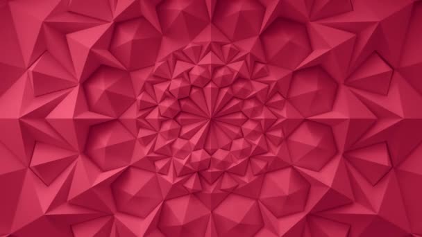 Red Fuchsia Geometric Triangle Wall waving background. Seamless Loop 4K UHD — Stock Video