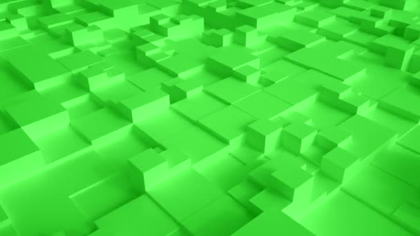 Green Wall Square geometriche d'ondeggiamento di sfondo. Seamless Loop 4K Uhd — Video Stock