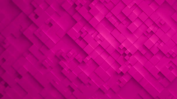 Pink Geometric Square Wall waving background. Seamless Loop 4K UHD — Stock Video