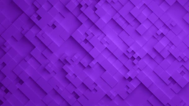 Purple Geometric Square Wall waving background. Seamless Loop 4K UHD — Stock Video