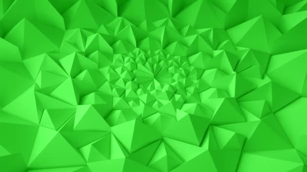Yeşil geometrik üçgen duvar arka plan sallayarak. Sorunsuz döngü 4k Uhd — Stok video