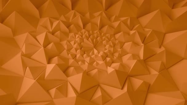 Narancs geometriai háromszög fal integetett a háttérben. Varrat nélküli hurok 4k Uhd — Stock videók
