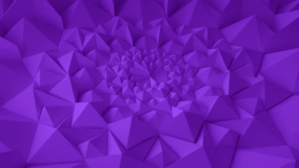 紫幾何学的な三角形の壁背景を手を振っています。シームレスなループ 4 k Uhd — ストック動画