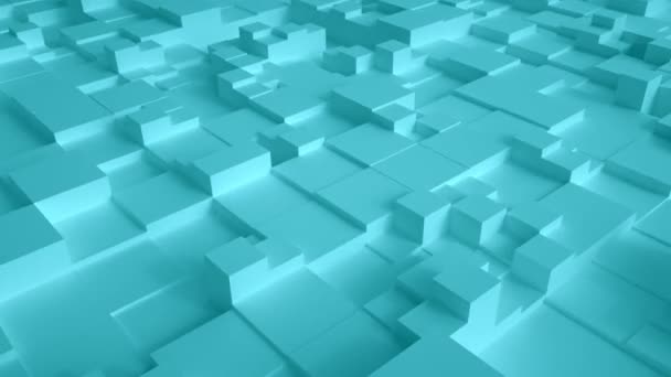 Turquoise Geometric Square Wall waving background. Seamless Loop 4K UHD — Stock Video
