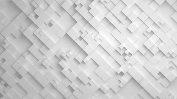 Weiße geometrischen Square Wall winken Hintergrund. Seamless Loop 4k Uhd — Stockvideo