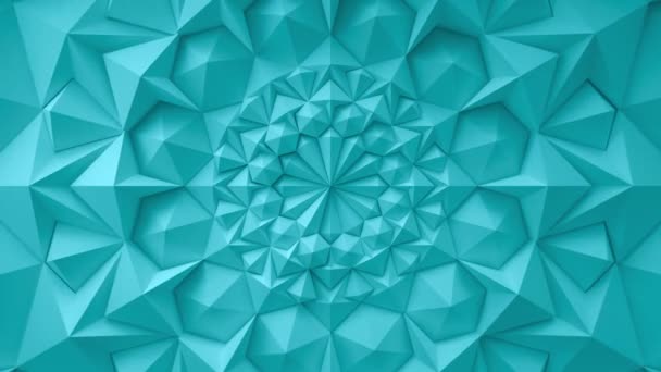 Turquoise Geometric Triangle Wall waving background. Seamless Loop 4K UHD — Stock Video