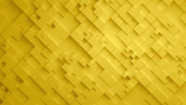 Yellow Geometric Square Wall waving background. Seamless Loop 4K UHD — Stock Video