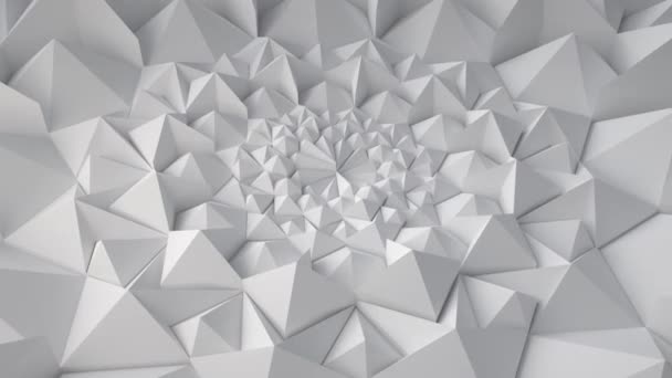 Blanco pared geométrica de triángulo agitando el fondo. Seamless Loop 4k Uhd — Vídeos de Stock