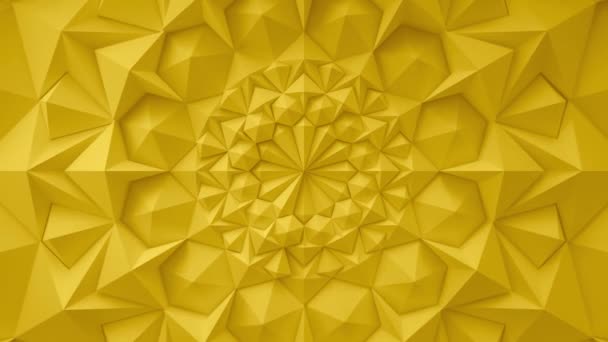 背景を振って黄色の幾何学の三角形の壁。シームレスなループ 4 k Uhd — ストック動画