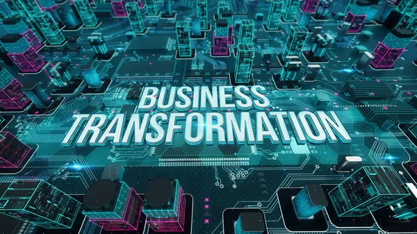 Transformação de negócios com conceito de tecnologia digital — Fotografia de Stock